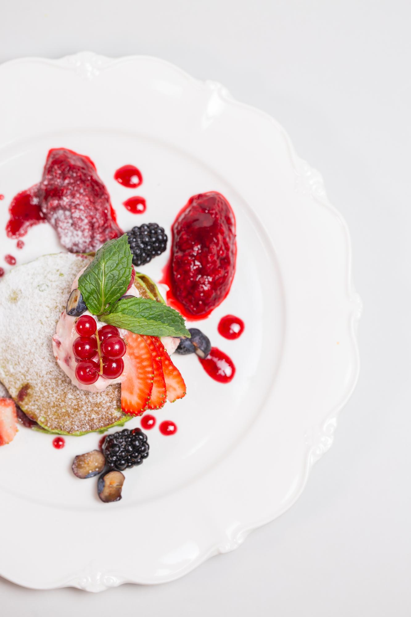 Close-up of artisan plated dessert